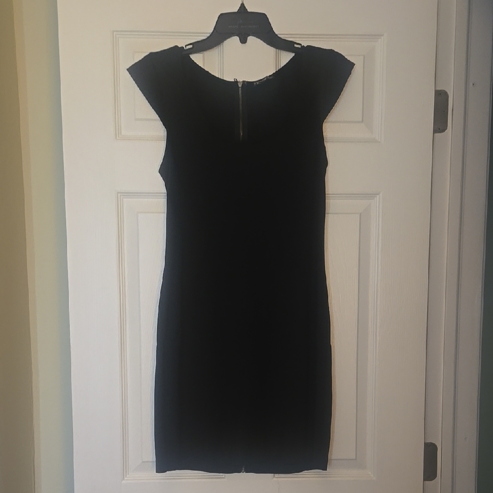 Express Black Sheath Mini Dress Cap Sleeve